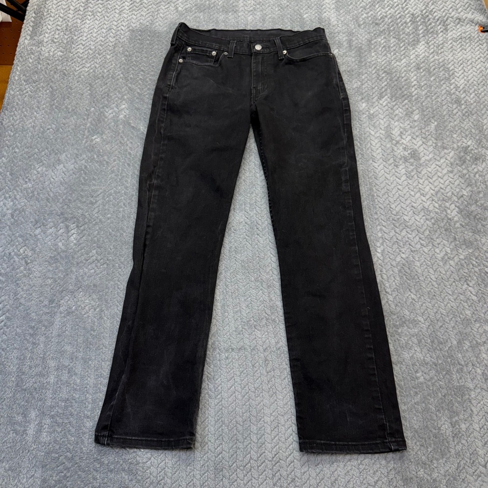 Levi's 514 Jeans‎ Mens 30x29 Straight Fit Black Denim Classic Casual Faded 00514